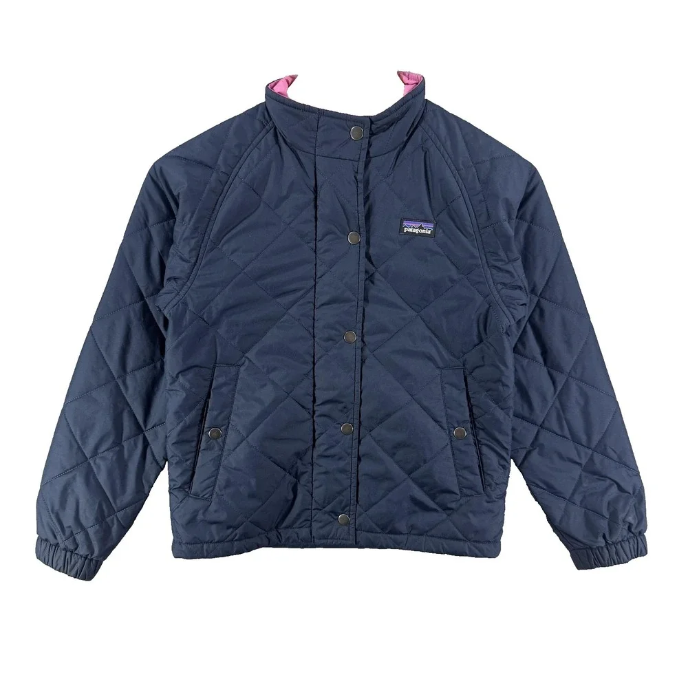 Patagonia‎ Jacket Kids 10 Blue Quilted Insulated Full Zip Winter Outdoor
